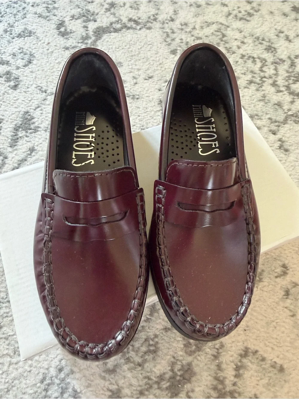 Kids Burgundy Penny Loafers Dress Shoes - Classic Dress Slip-Ons